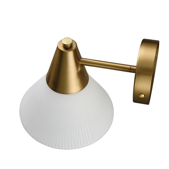 LUMION 8113/1W MODERNI LN25 184 латунь/белый, металл/стекло Бра E27 1*60W 220V CORNE, изображение 3