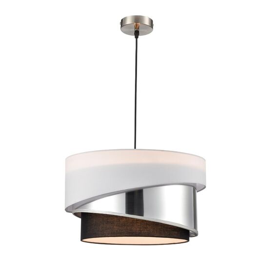 LUMION 8040/3 MODERNI LN25 136 никель/белый/серебро/черный, металл/текстиль Подвесной светильник Е27 3*60W 220V INDIRA, изображение 4