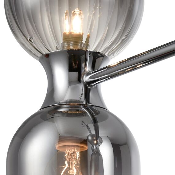 LUMION 8114/10 MODERNI LN25 142 хром/дымчатый, металл/стекло Подвесной светильник G9 5*30W + E14 5*40W 220V TAUNA, изображение 7