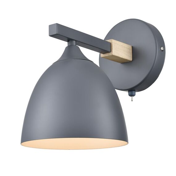LUMION 8096/1W MODERNI LN25 267 серый/серый металл, дерево/металл Бра Е27 1*60W 220V COLANGE, изображение 5