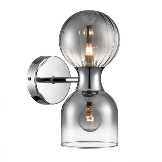 LUMION 8114/2W MODERNI LN25 142 хром/дымчатый, металл/стекло Бра G9 30W + E14 40W 220V TAUNA, изображение 6