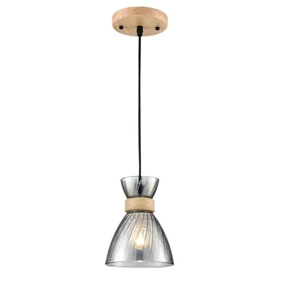 LUMION 8050/1A SUSPENTIONI LN25 309 дерево/смоки металл/стекло Подвесной светильник E27 1*60W 220V MIRABELA, изображение 6