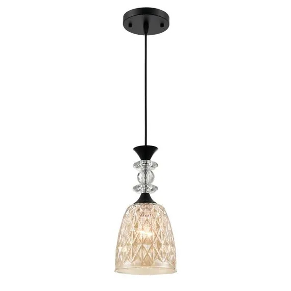LUMION 8056/1A SUSPENTIONI LN25 311 черный/амбер металл/стекло Подвесной светильник E27 1*60W 220V ELENIKA, изображение 6