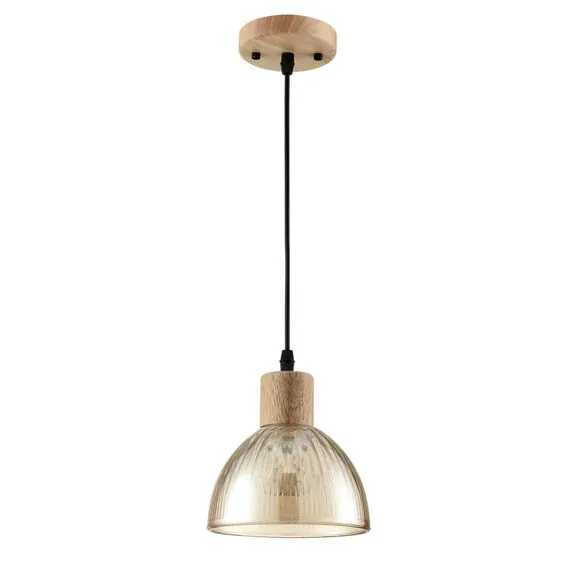 LUMION 8054/1A SUSPENTIONI LN25 310 дерево/амбер металл/стекло Подвесной светильник E27 1*60W 220V NATANA