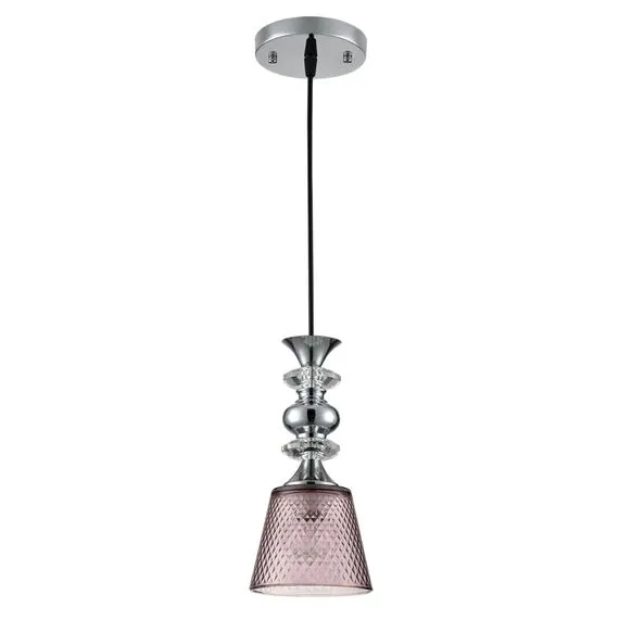LUMION 8048/1A SUSPENTIONI LN25 308 хром/розовый металл/стекло Подвесной светильник E27 1*60W 220V MANOLA