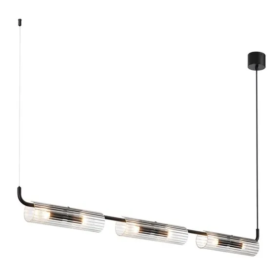 LUMION 6561/6 SUSPENTIONI LN25 241  черный/прозрачный/металл/стекло Подвес G9 6*20W 220V TORONTO, изображение 4