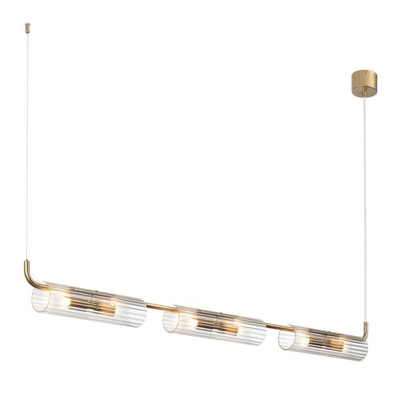 LUMION 6560/6 SUSPENTIONI LN25 239 золотой/прозрачный/металл/стекло Подвес G9 6*20W 220V TORONTO, изображение 4