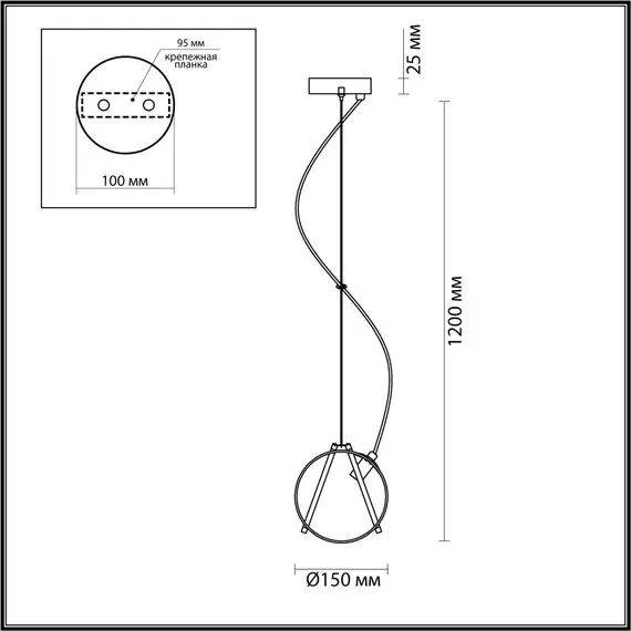 LUMION 5288/1 SUSPENTIONI LN23 328 латунь Подвес G9 1*40W 220V WANDA, изображение 2