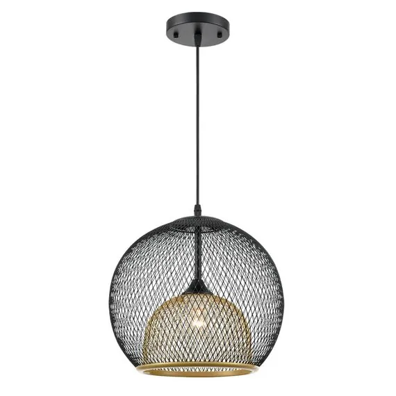 LUMION 8052/1A SUSPENTIONI LN25 315 черный/черный, золото металл/металл Подвесной светильник E27 1*60W 220V LEONELA, изображение 6