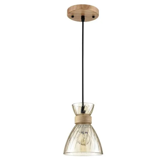LUMION 8051/1A SUSPENTIONI LN25 309 дерево/амбер металл/стекло Подвесной светильник E27 1*60W 220V MIRABELA