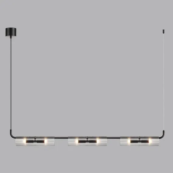 LUMION 6561/6 SUSPENTIONI LN25 241  черный/прозрачный/металл/стекло Подвес G9 6*20W 220V TORONTO, изображение 3