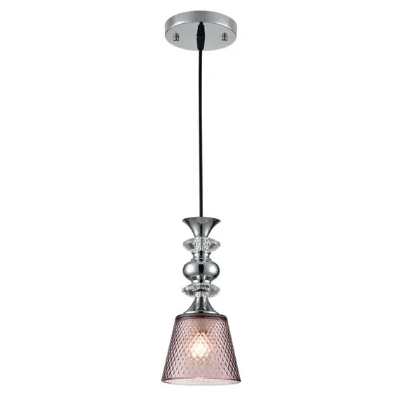 LUMION 8048/1A SUSPENTIONI LN25 308 хром/розовый металл/стекло Подвесной светильник E27 1*60W 220V MANOLA, изображение 6