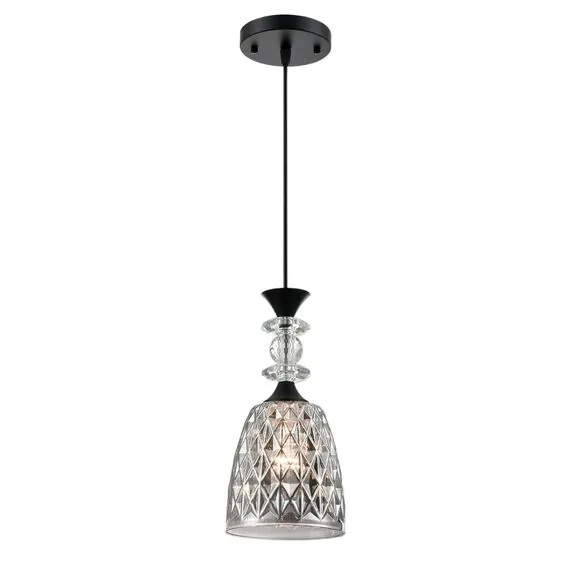 LUMION 8057/1A SUSPENTIONI LN25 311 черный/смоки металл/стекло Подвесной светильник E27 1*60W 220V ELENIKA, изображение 6