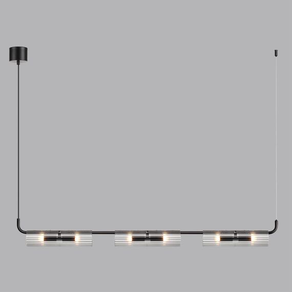 LUMION 6561/6 SUSPENTIONI LN25 241  черный/прозрачный/металл/стекло Подвес G9 6*20W 220V TORONTO, изображение 3