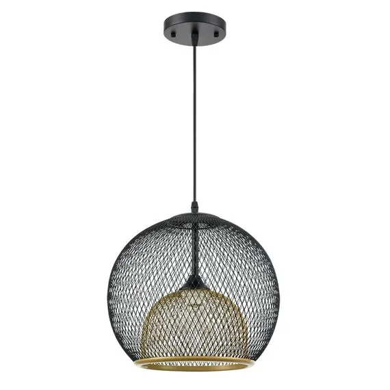 LUMION 8052/1A SUSPENTIONI LN25 315 черный/черный, золото металл/металл Подвесной светильник E27 1*60W 220V LEONELA
