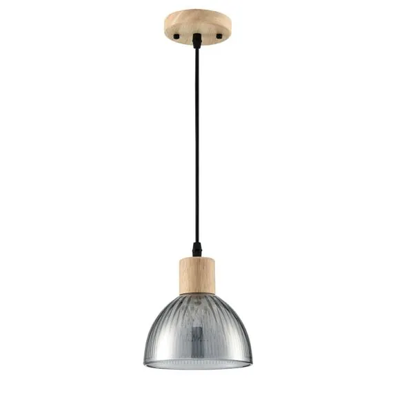 LUMION 8053/1A SUSPENTIONI LN25 310 дерево/смоки металл/стекло Подвесной светильник E27 1*60W 220V NATANA