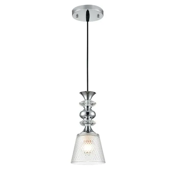 LUMION 8049/1A SUSPENTIONI LN25 308 хром/прозрачный металл/стекло Подвесной светильник E27 1*60W 220V MANOLA, изображение 6