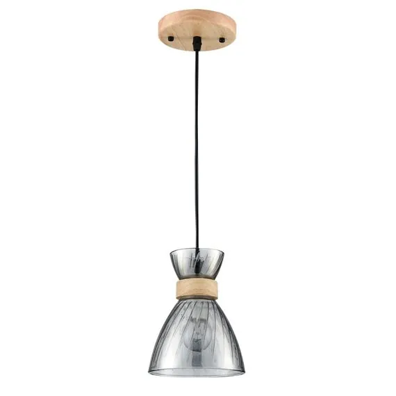 LUMION 8050/1A SUSPENTIONI LN25 309 дерево/смоки металл/стекло Подвесной светильник E27 1*60W 220V MIRABELA