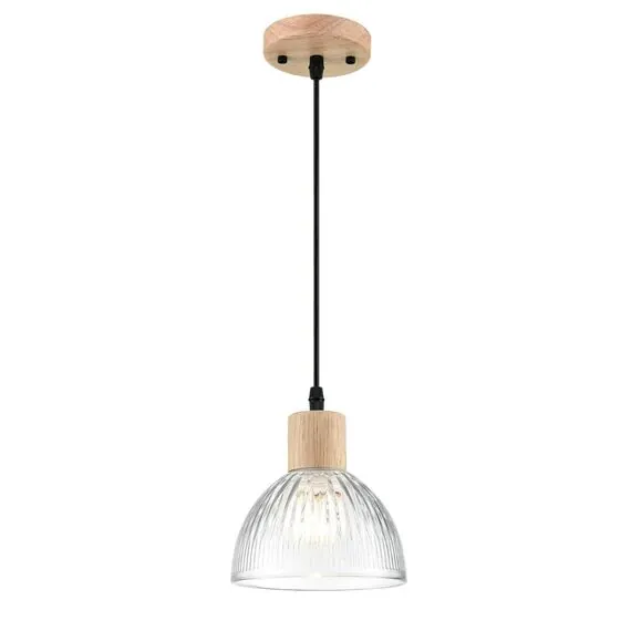 LUMION 8055/1A SUSPENTIONI LN25 310 дерево/прозрачный металл/стекло Подвесной светильник E27 1*60W 220V NATANA, изображение 6