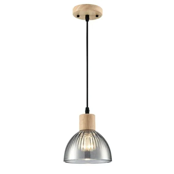 LUMION 8053/1A SUSPENTIONI LN25 310 дерево/смоки металл/стекло Подвесной светильник E27 1*60W 220V NATANA, изображение 6