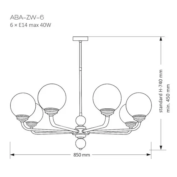 KUTEK MOOD ABA-ZW-6(N) Люстра, изображение 2