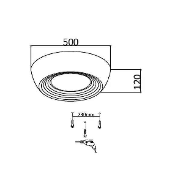 SONEX 7715/54L AVRA LED SN 051 Светильник металл/акрил/белый/черный LED 54Вт 3000-6500К D500 IP20 пульт ДУ CRONUS, изображение 2