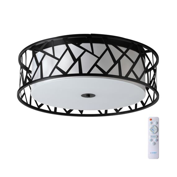SONEX 7700/60L AVRA LED SN 056 Светильник металл/ткань/стекло/белый/черный LED 60Вт 3000-6000K D600 IP20 пульт ДУ FABIANA