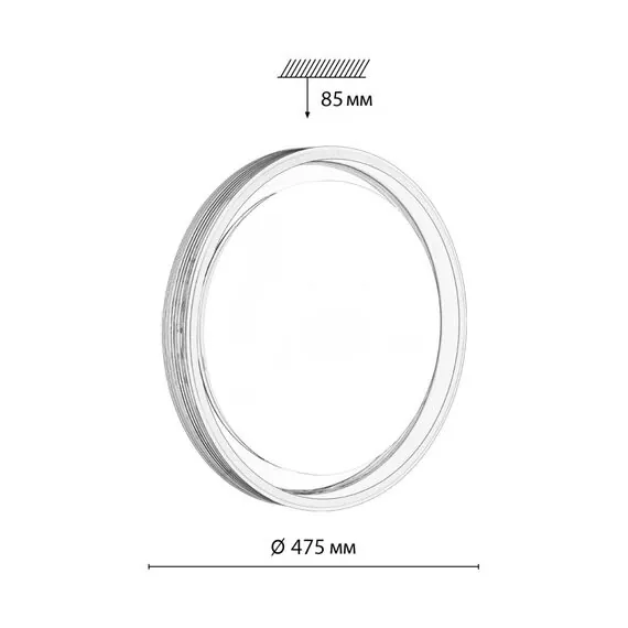 SONEX 7698/DL MARON SN 148 Светильник пластик/кофе/прозрачный LED 48Вт 3000-6000K D475 IP43 пульт ДУ MEDEN, изображение 2