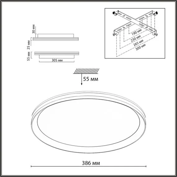 SONEX 7749/60L MITRA LED SN 103 Светильник металл/PMMA/белый LED 60Вт 3000-6000К D386 IP20 пульт ДУ BETA, изображение 2