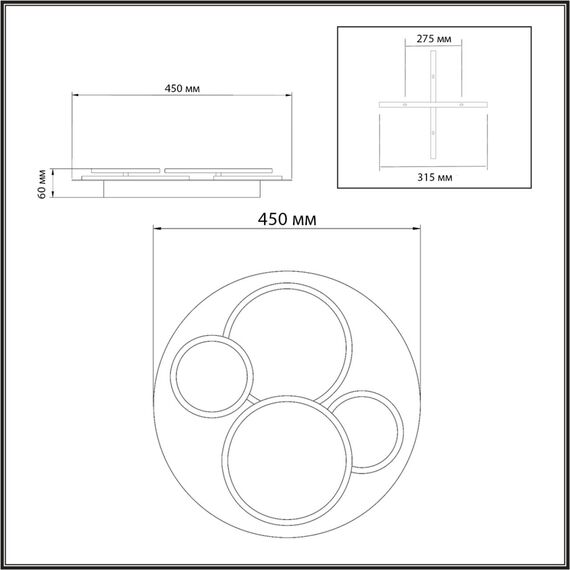 SONEX 7734/60L MITRA LED SN Светильник металл/акрил/стекло/белый/под дерево LED 60Вт 3000-6000К D450 IP20 пульт ДУ PINE, изображение 2