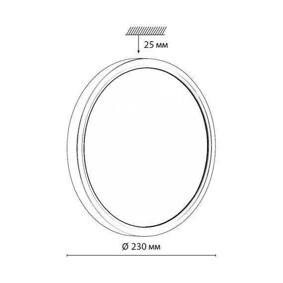 SONEX 7662/18L MITRA LED SN 090 Светильник пластик/белый/черный LED 18Вт 3000/4000K D230 IP40 OMEGA BLACK, изображение 2
