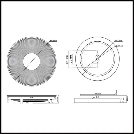 SONEX 7752/25L MITRA LED SN 093 Светильник пластик/белый LED 25Вт 4000K D400 IP54 QUANTUM, изображение 2