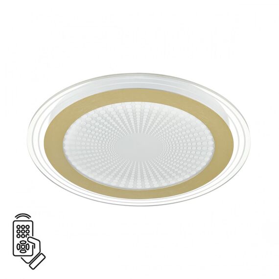 SONEX 7738/80L MITRA LED SN 071 Светильник металл/акрил/белый/золотой/прозрачный LED 80Вт 3000-6000К D480 IP20 пульт ДУ PROMISE