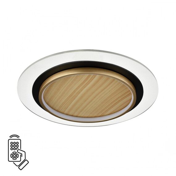 SONEX 7731/80L MITRA LED SN 078 Светильник металл/акрил/белый/под дерево/прозрачный/черный LED 80Вт 3000-6000К D480 IP20 пульт ДУ SUNNY