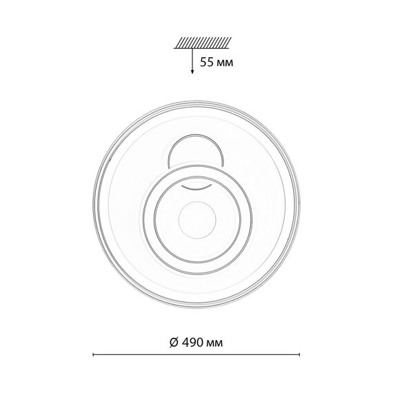 SONEX 7785/85L PIKO LED SN 078 Светильник металл/белый/бронза LED 85Вт 3000-6500K D490 IP20 пульт ДУ GEMINI, изображение 2