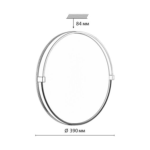 SONEX 7647/DL PALE SN 189 Светильник пластик/белый/черный/золотой LED 48Вт 4000К D390 IP43 OLIDI BLACK, изображение 2