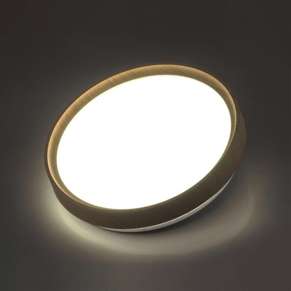 SONEX 7603/CL PALE SN 175 Светильник пластик/белый/светл.коричневый под дер. LED 30Вт 4000К D330 IP43 WOODI, изображение 4