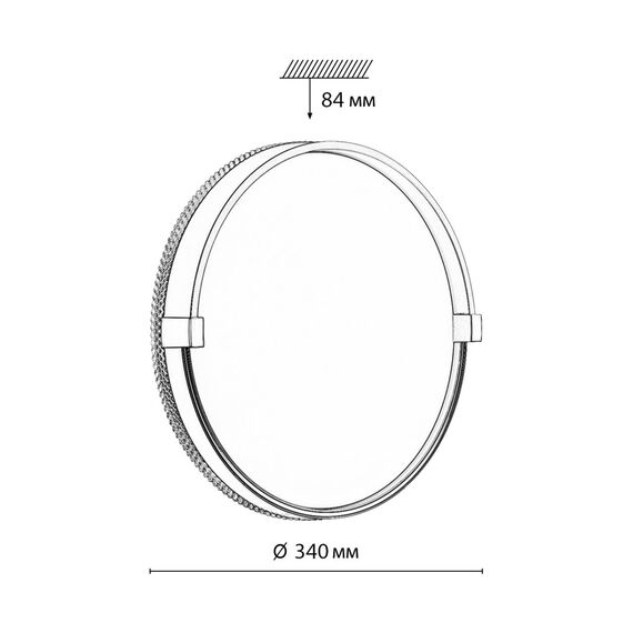 SONEX 7647/CL PALE SN 189 Светильник пластик/белый/черный/золотой LED 30Вт 4000К D340 IP43 OLIDI BLACK, изображение 2
