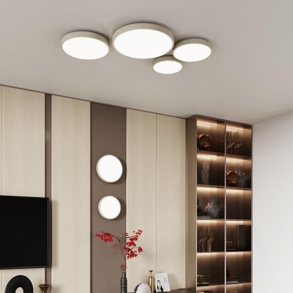 SONEX 7628/EL PALE SN 170 Светильник пластик/беленый под дер. LED 72Вт 3000-6300K D500 IP43 пульт ДУ LOSTA, изображение 3