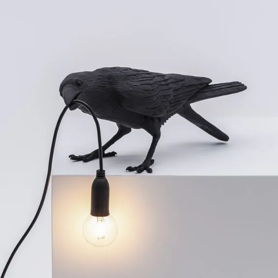 Seletti 00124527; 14736 Настольная лампа Bird Playing Black, изображение 5