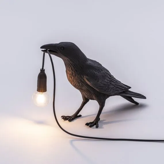 Seletti 00124526; 14735 Настольная лампа Bird Waiting Black, изображение 4