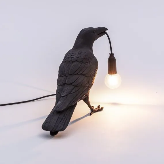 Seletti 00124526; 14735 Настольная лампа Bird Waiting Black, изображение 5