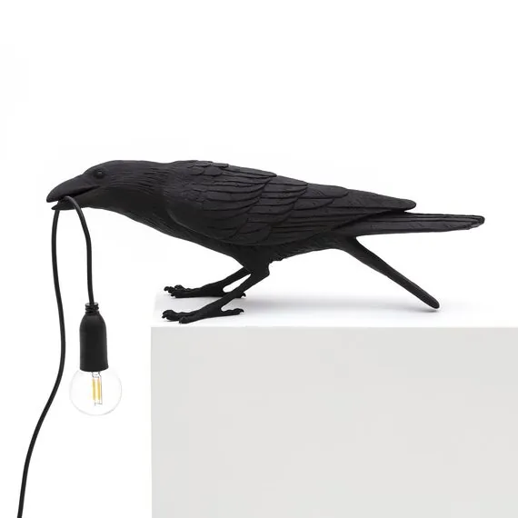 Seletti 00124527; 14736 Настольная лампа Bird Playing Black