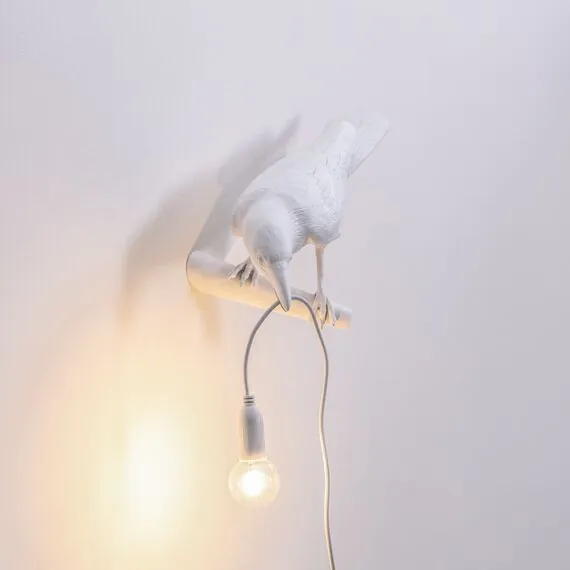 Seletti 00124525; 14734 Настенный светильник Bird Looking Left White, изображение 4