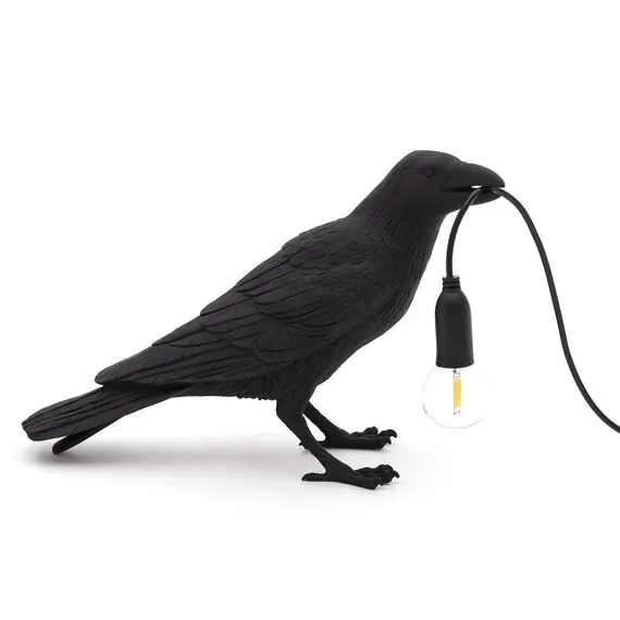 Seletti 00124526; 14735 Настольная лампа Bird Waiting Black