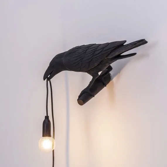 Seletti 00124528; 14737 Настенный светильник Bird Looking Left Black, изображение 3