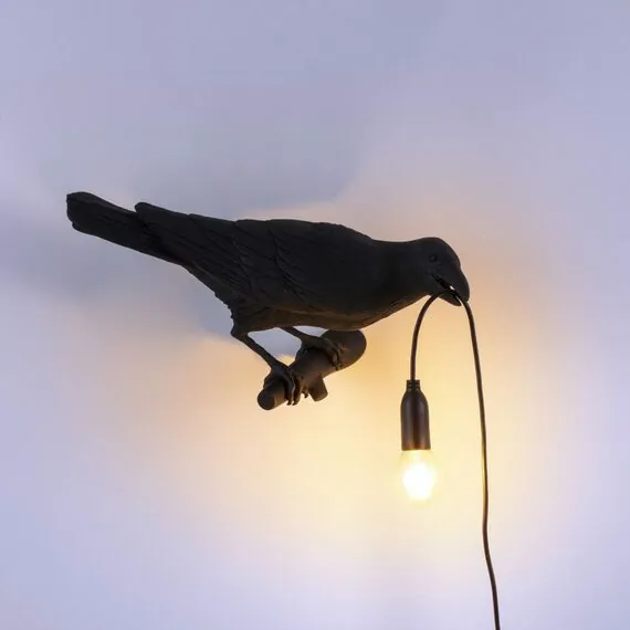 Seletti 00127068; 14738 Настенный светильник Bird Looking Right Black, изображение 2