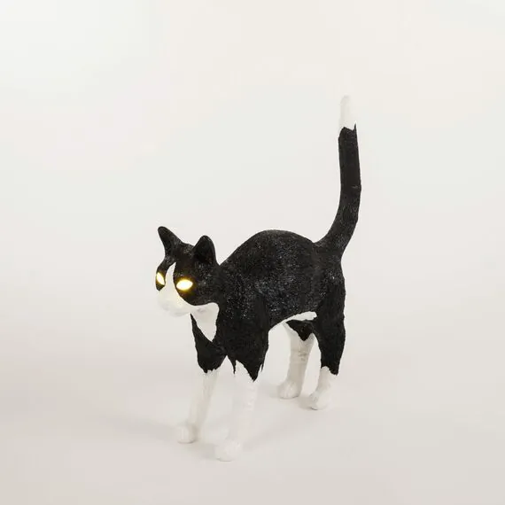 Seletti 00125761; 15042 Настольная лампа Jobby The Cat Black and White, изображение 4