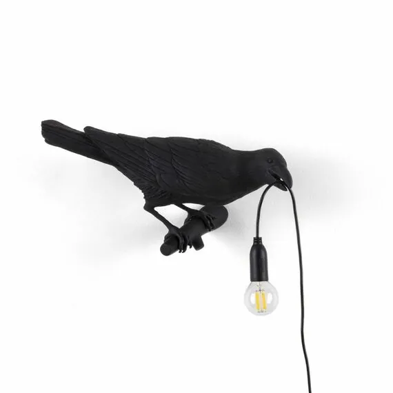 Seletti 00127068; 14738 Настенный светильник Bird Looking Right Black