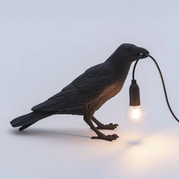 Seletti 00124526; 14735 Настольная лампа Bird Waiting Black, изображение 2
